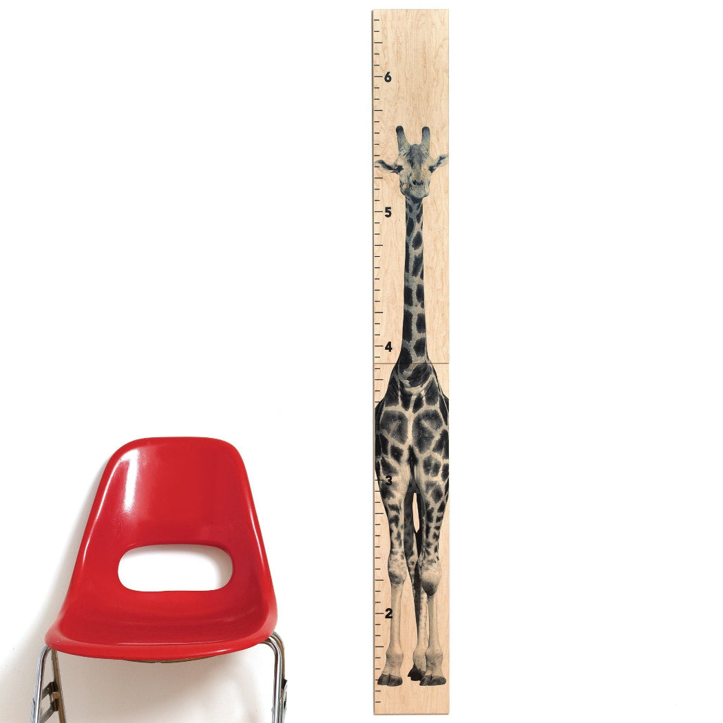 Tall Giraffe Wooden Growth Chart in Two Design Choices