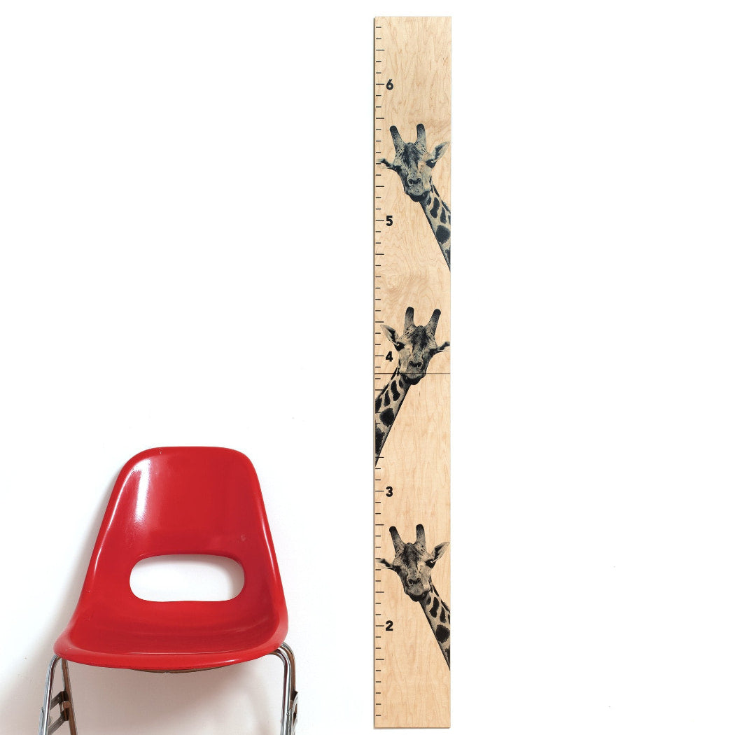 Tall Giraffe Wooden Growth Chart in Two Design Choices