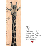 Tall Giraffe Wooden Growth Chart in Two Design Choices