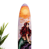 Surfboard Wall Art Growth Chart | Teen Room Décor | Mermaid Design