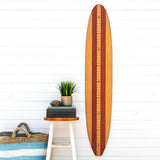 Surfboard Growth Chart | Surfing Wall Décor | Wood Stripe Longboard