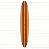 Surfboard Growth Chart | Surfing Wall Décor | Wood Stripe Longboard