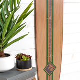 Surfboard Wall Decor Wall Art | Surfboard Growth Chart | Classic Cream/ Green Stripe