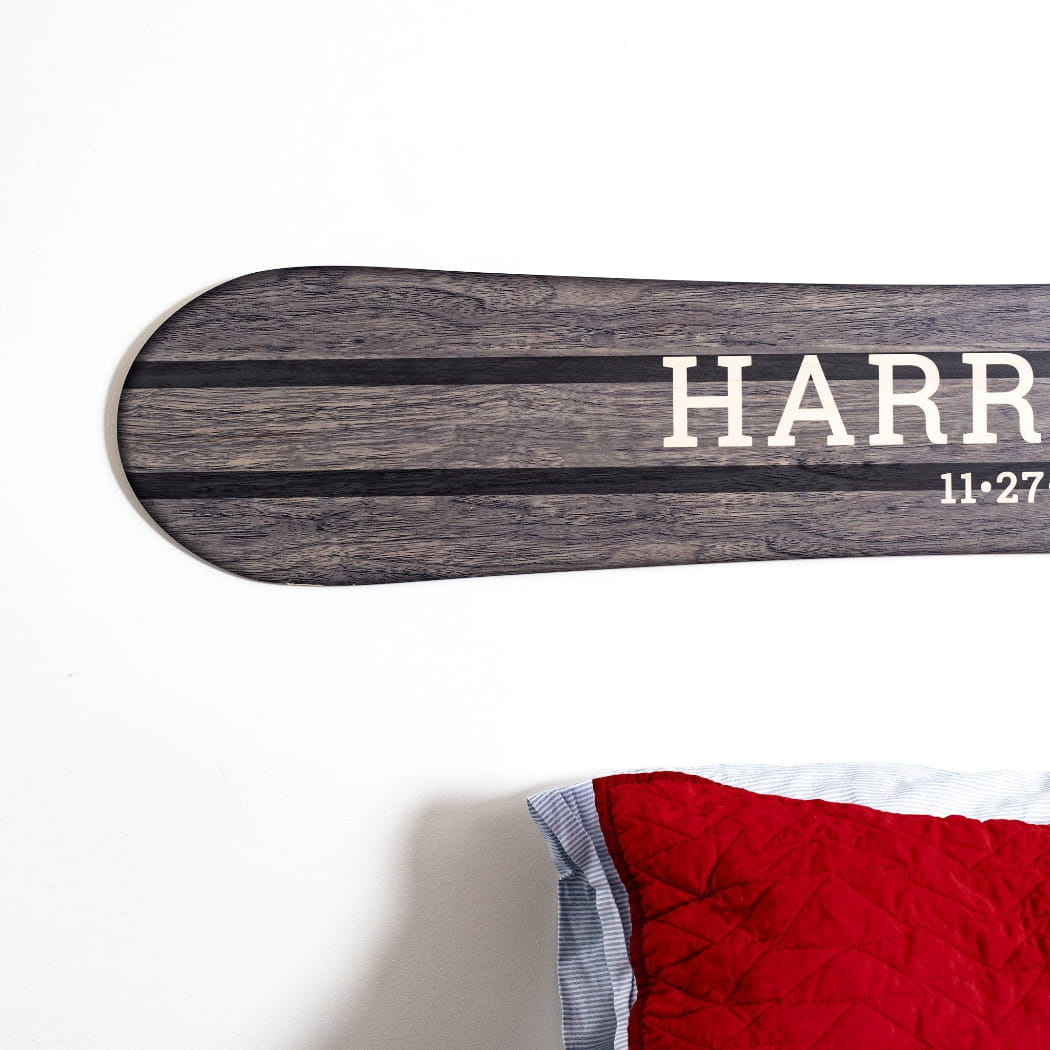 Personalized Wood Snowboard Name Sign