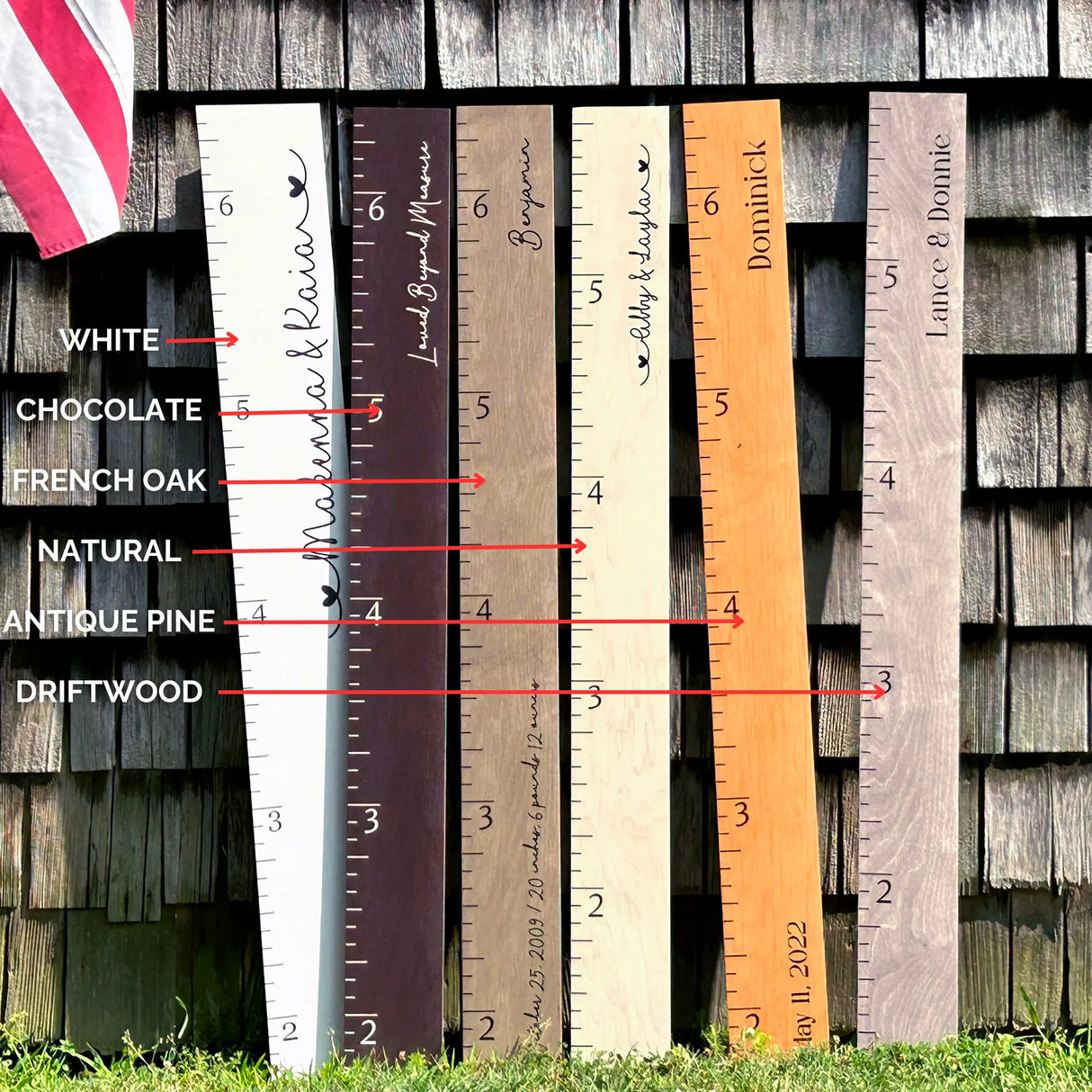 Farmhouse Boho Wooden Ruler Growth Chart | Wood Height Chart for Boys + Girls