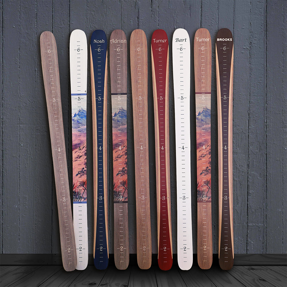 Ski Growth Charts - Traditional Wood Design