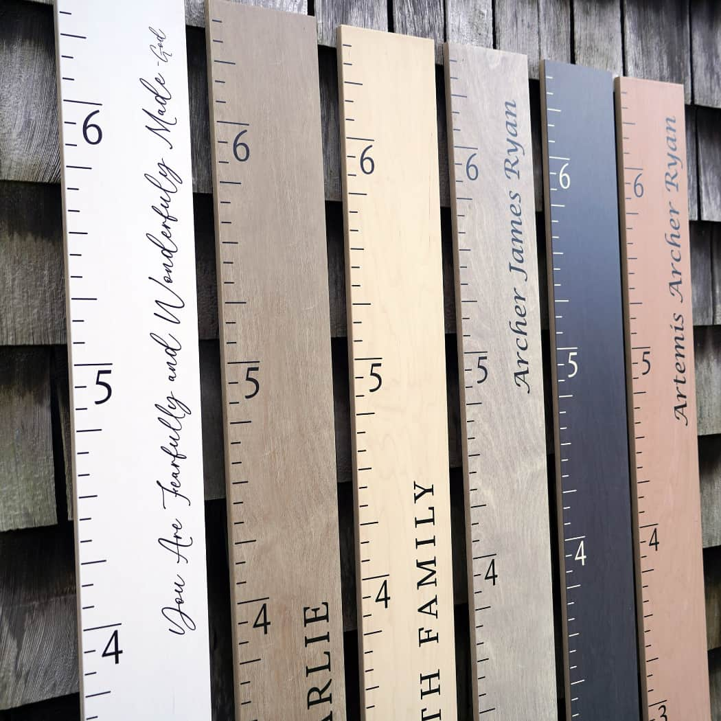 Farmhouse Boho Wooden Ruler Growth Chart | Wood Height Chart for Boys + Girls