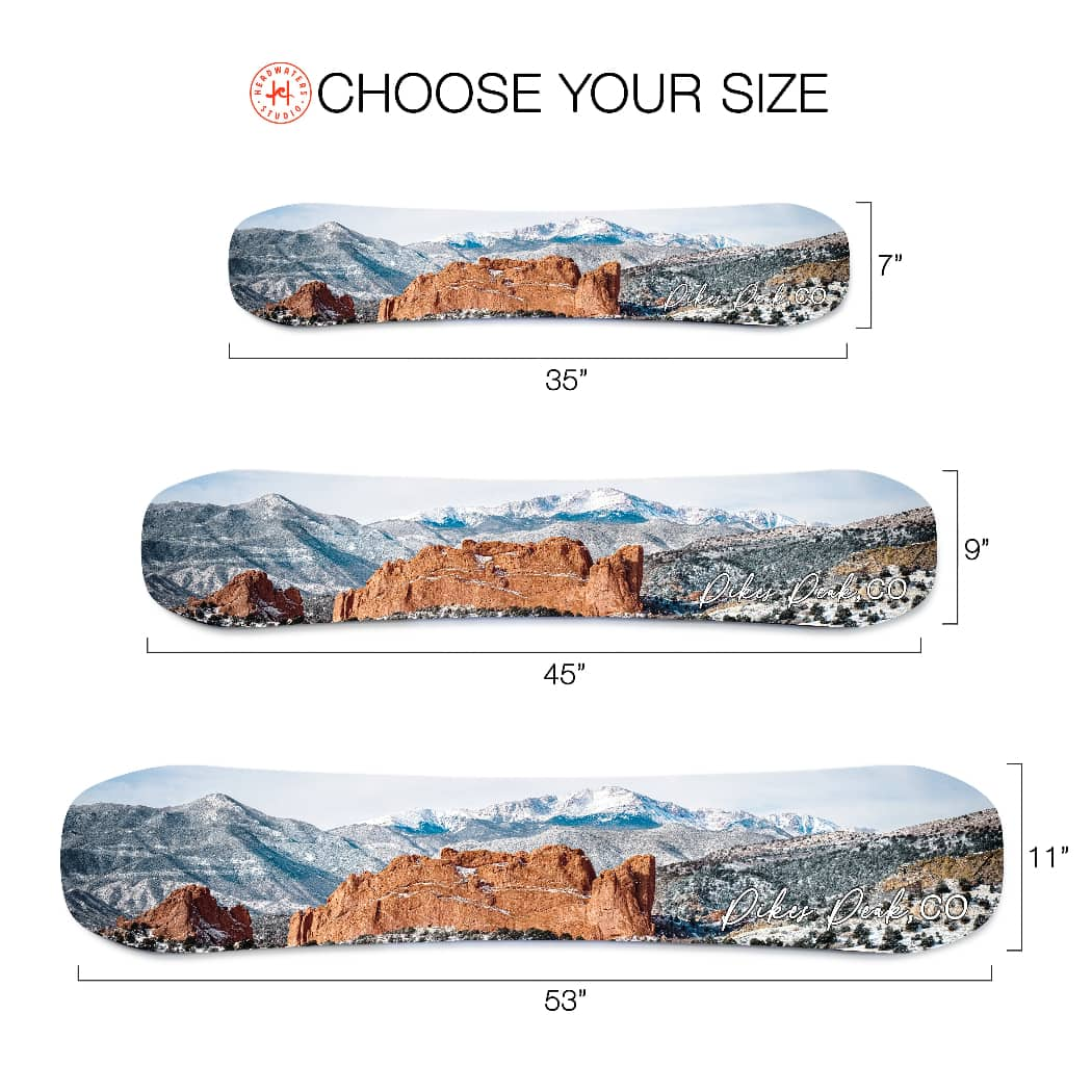 Pikes Peak Colorado Snowboard Art Print | Snowboard Wall Décor | Ski Condo Décor