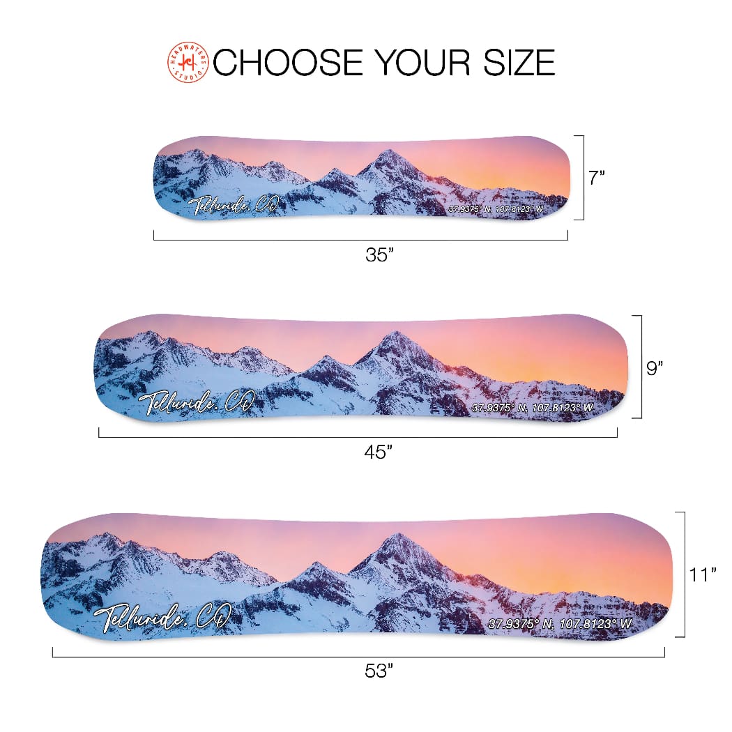 Telluride Colorado Snowboard Art Print | Snowboard Wall Décor