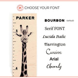 Tall Giraffe Wooden Growth Chart in Two Design Choices