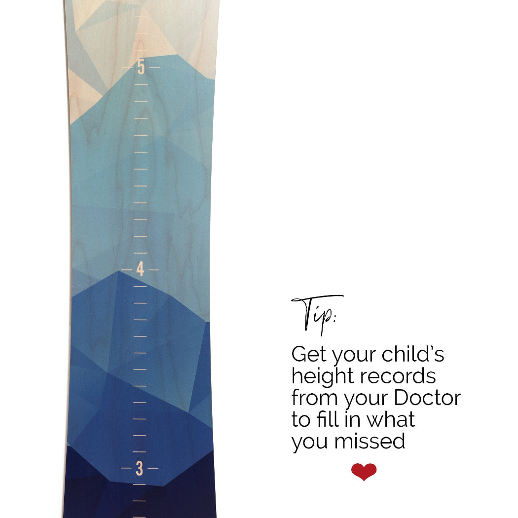 Personalized Snowboard Growth Chart for Snowboarder Kid - Four Colors to Choose