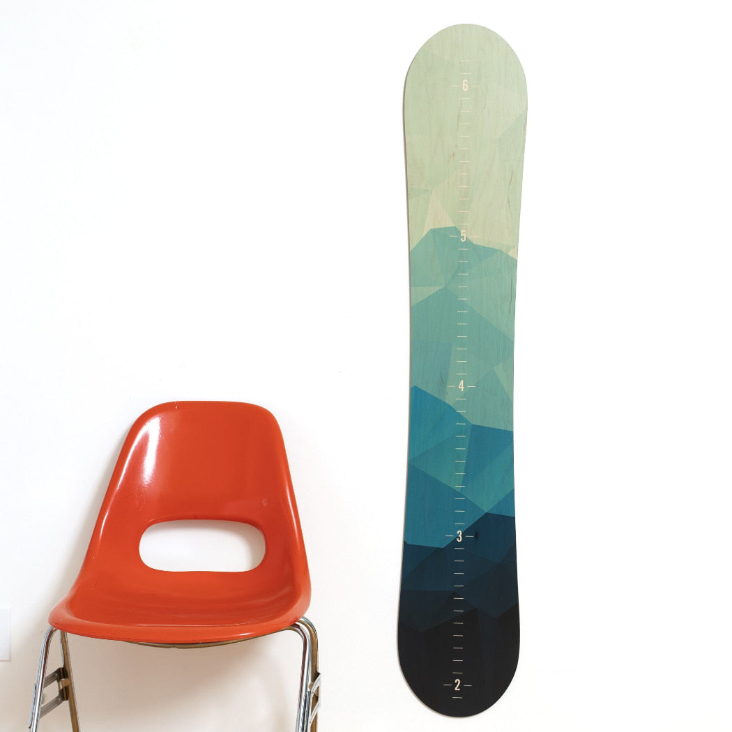 Personalized Snowboard Growth Chart for Snowboarder Kid - Four Colors to Choose