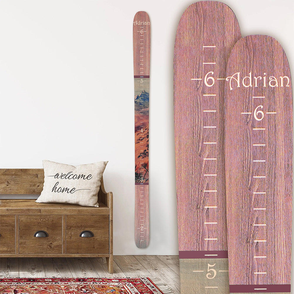 Ski Growth Charts - Traditional Wood Design