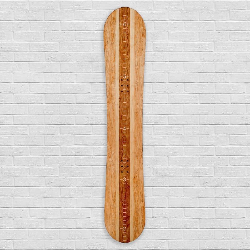 Personalized Wooden Snowboard Growth Chart | Snowboard Wall Art for Kids