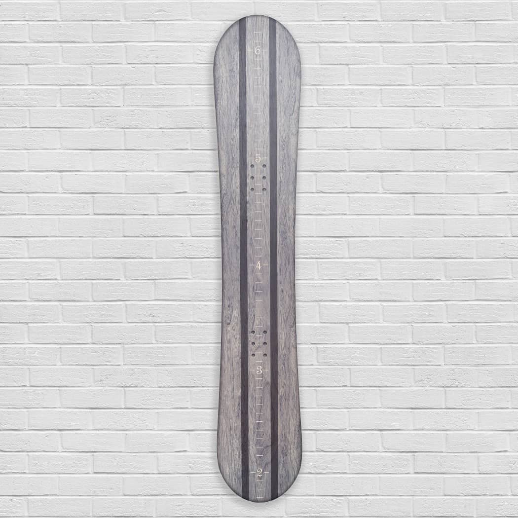 Personalized Wooden Snowboard Growth Chart | Snowboard Wall Art for Kids