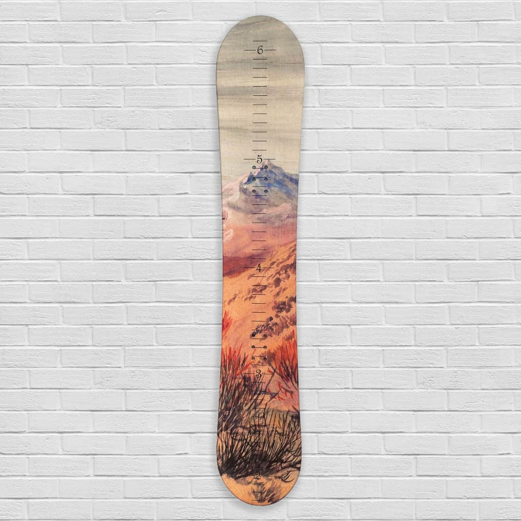 Personalized Wooden Snowboard Growth Chart | Snowboard Wall Art for Kids