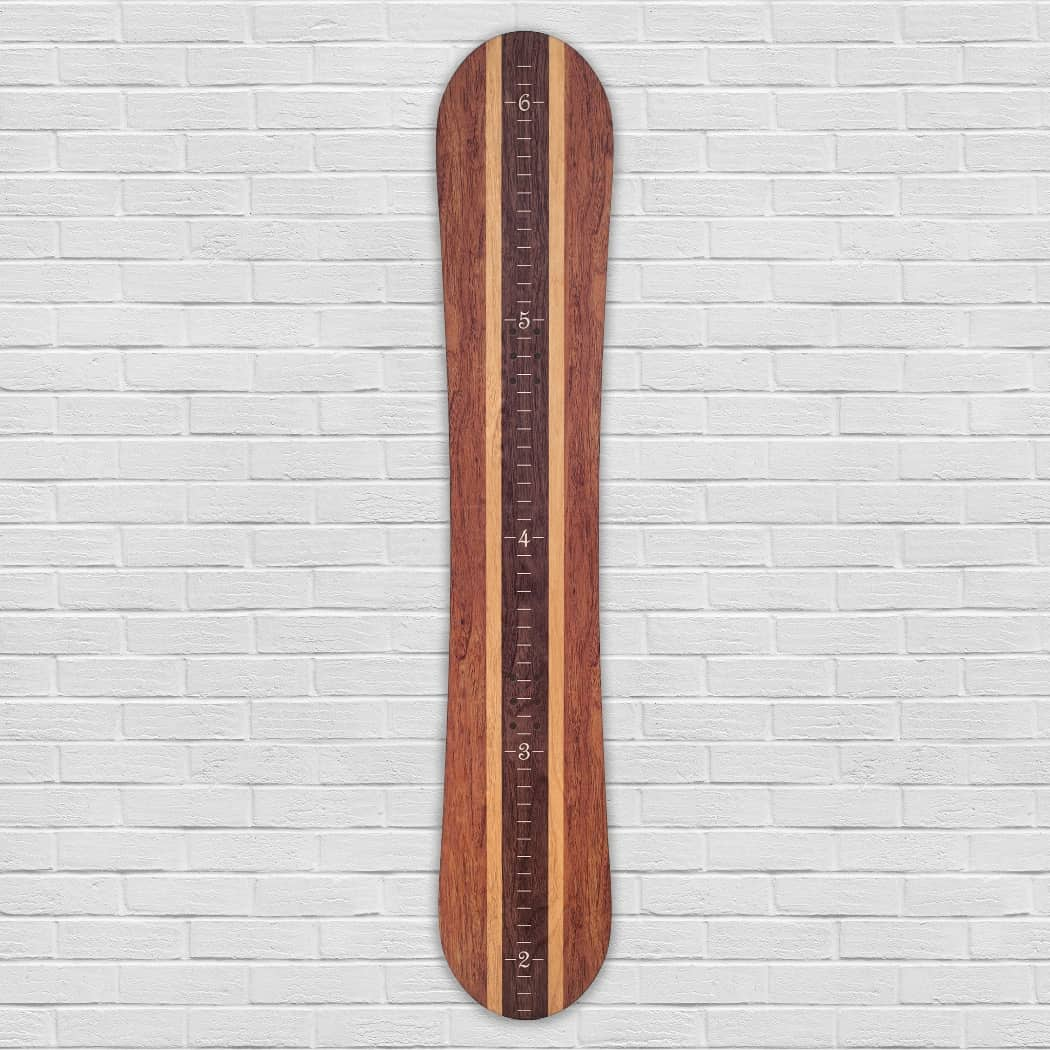 Personalized Wooden Snowboard Growth Chart | Snowboard Wall Art for Kids