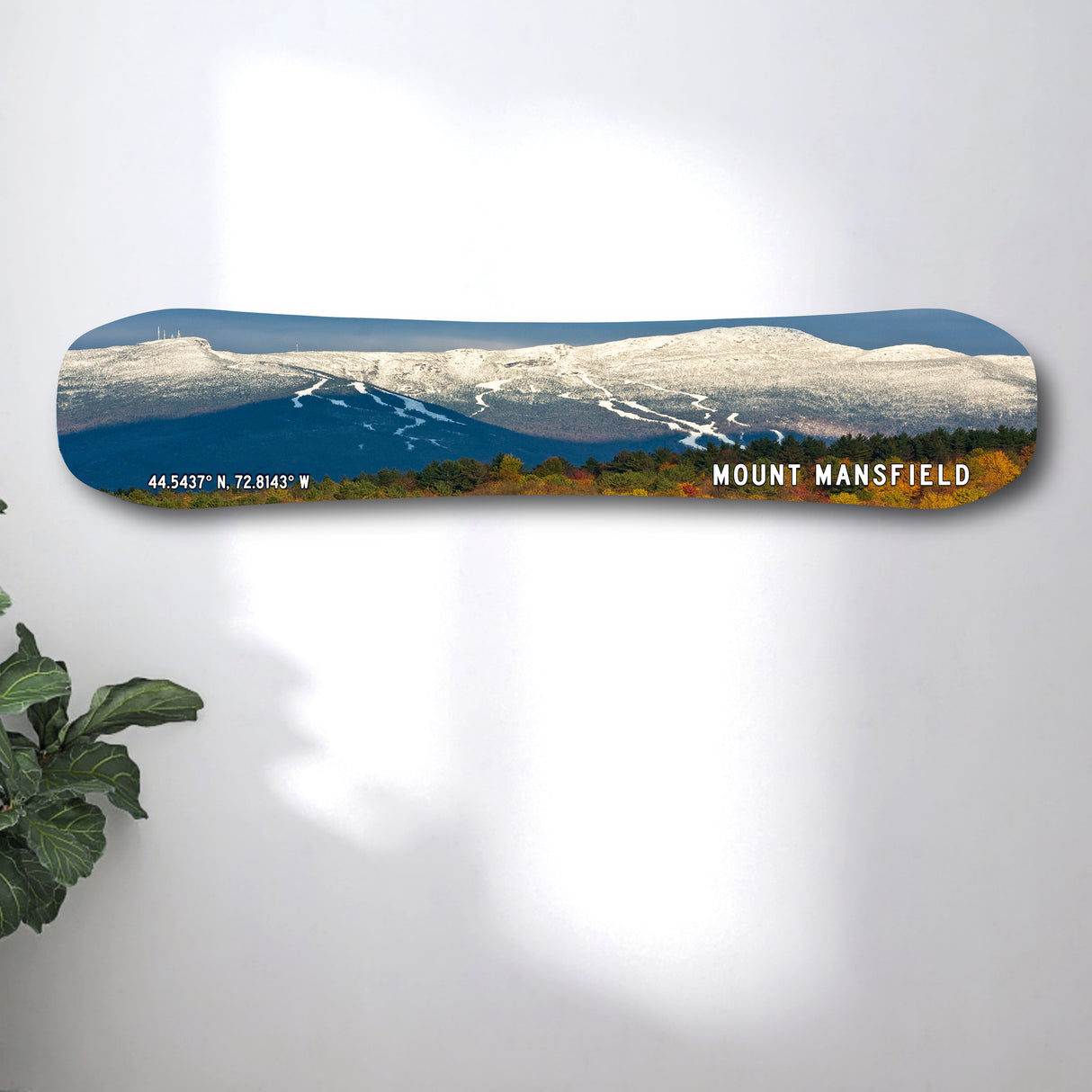 Mt Mansfield Vermont Snowboard Art Print | Snowboard Wall Décor | Ski Condo Décor