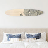 Wave Surfboard Wall Art | Surfboard Wall Decor | Wave Drawing