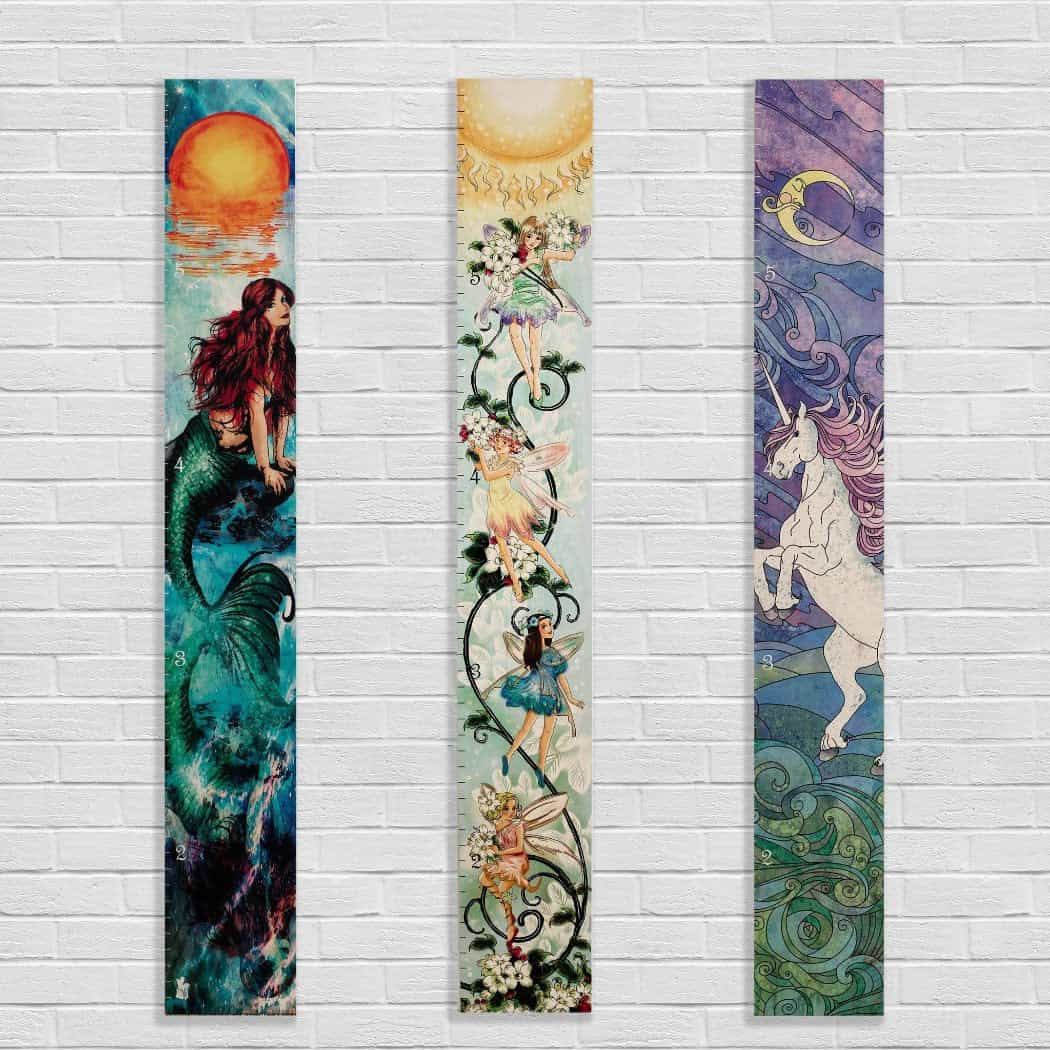 Wooden Growth Charts - Printed on Wood - Fairy - Mermaid - Unicorn