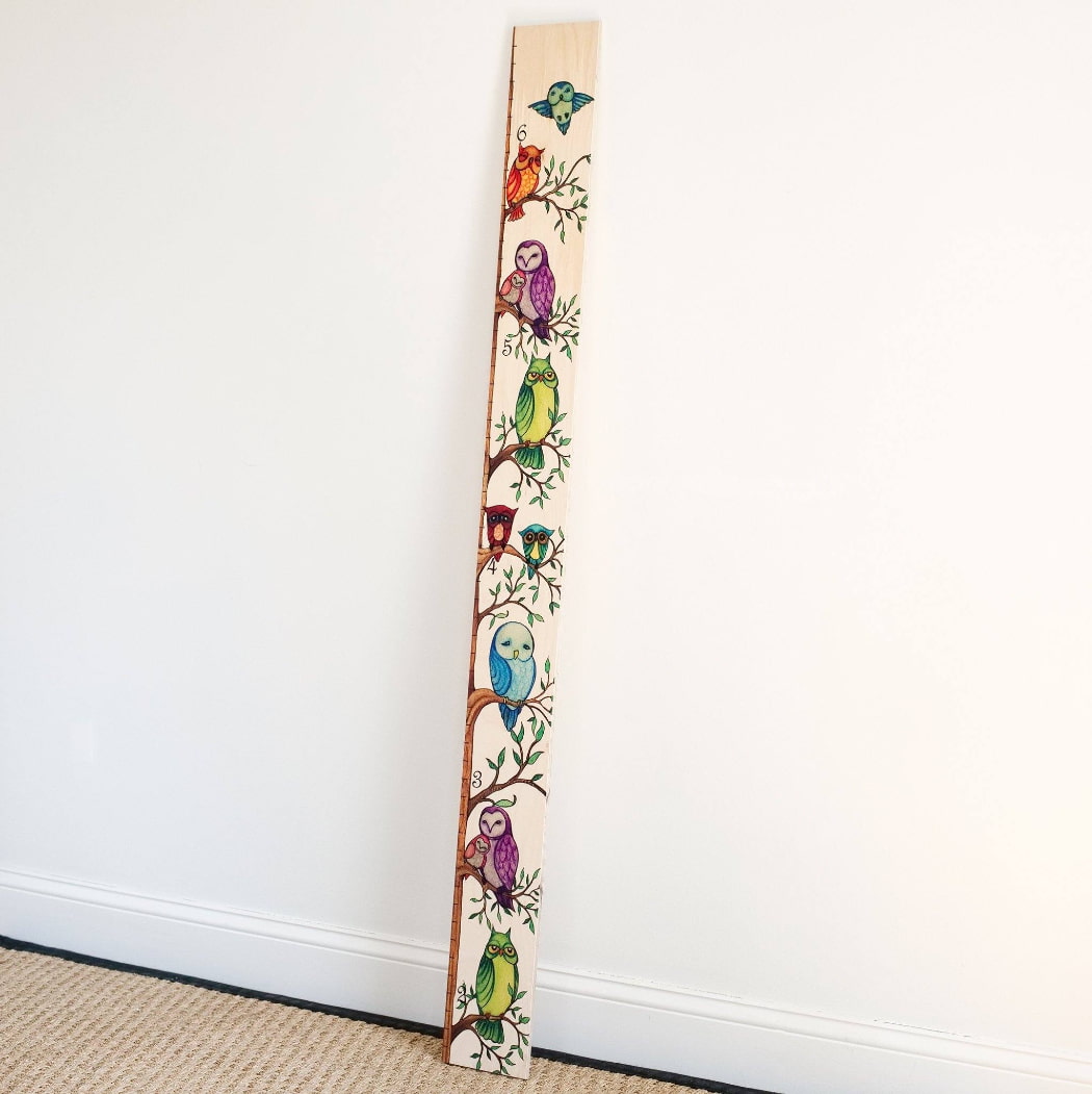 Owl Growth Chart for Kids, Girls & Boys