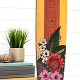 Surfboard Wall Decor Growth Chart Height Chart Floral Longboard Art Design