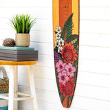 Surfboard Wall Decor Growth Chart Height Chart Floral Longboard Art Design