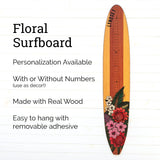 Surfboard Wall Decor Growth Chart Height Chart Floral Longboard Art Design