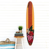 Surfboard Wall Decor Growth Chart Height Chart Floral Longboard Art Design