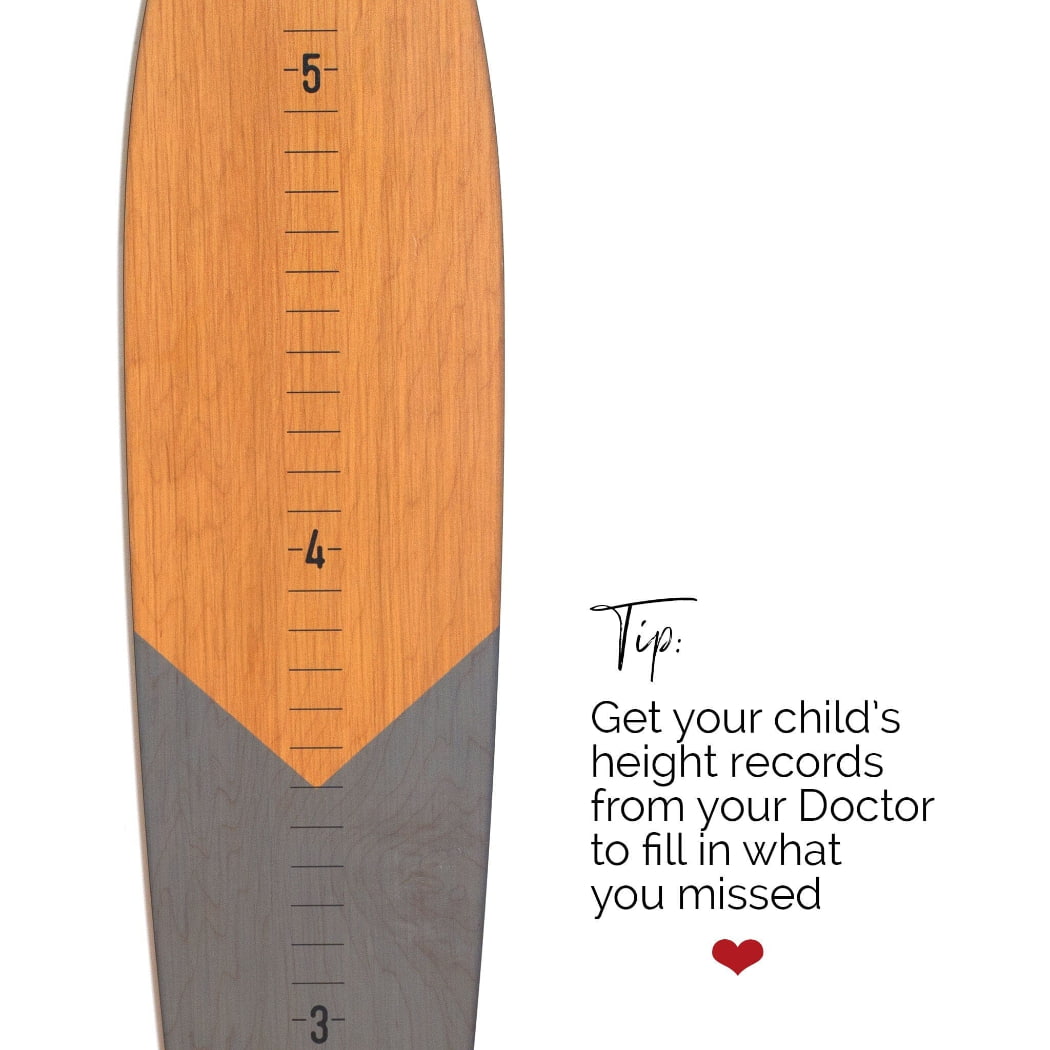 Surfboard Growth Chart | Under the Sea Nursery | Surfboard Decoration | Bamboo/Gray Chevron