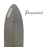 Surfboard Growth Chart | Ocean Themed Nursery | Surfboard Decoration | Gray Chevron