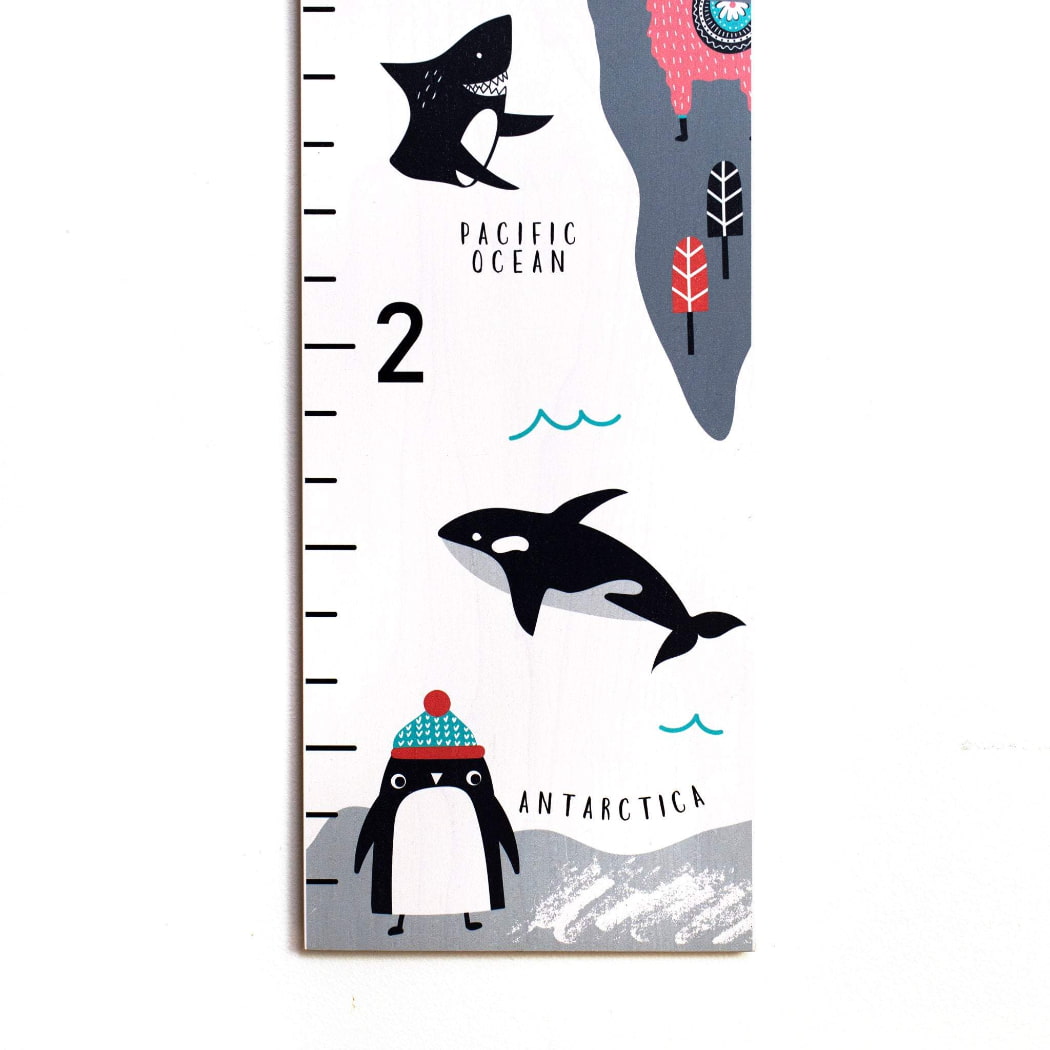 Animal Map Wanderlust Growth Chart for Kids