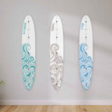 Seaside Surfboard Growth Chart Height Charts | Ocean Themed Nursery in White with Waves