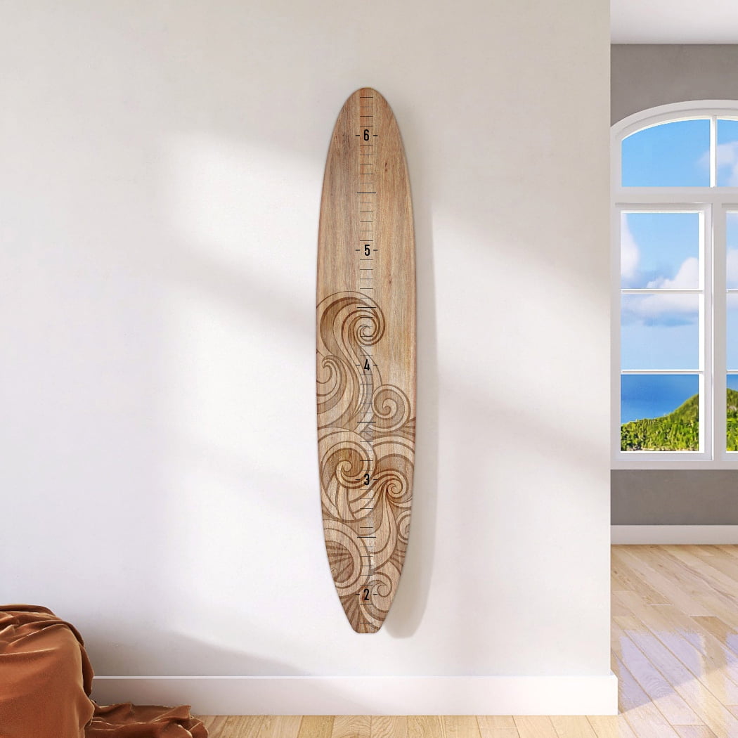 Surfboard Growth Chart | Wooden Surfboard Height Chart | Ocean Themed Nursery | Seaside Wood Series