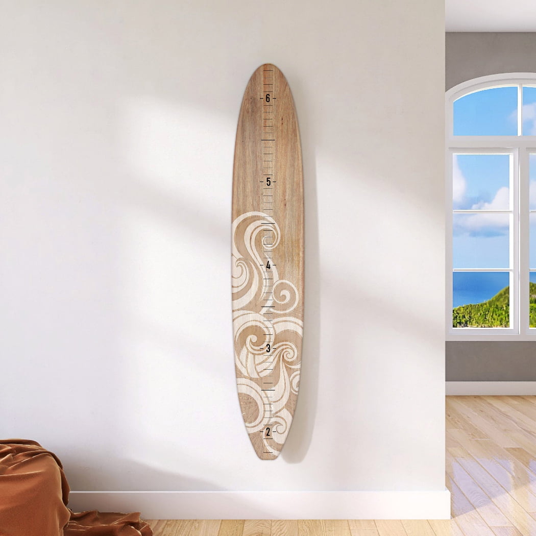 Surfboard Growth Chart | Wooden Surfboard Height Chart | Ocean Themed Nursery | Seaside Wood Series