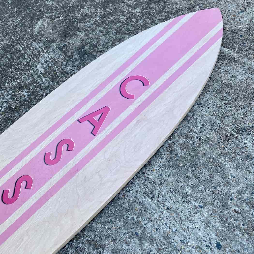 Surfboard Decoration | Wooden Surfboard Wall Décor | Surfboard Sign with Name