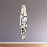 Surfboard Wall Decor | Surfboard Sign | White Washed Beach Wood Longboard Surfboard Growth Chart Collection