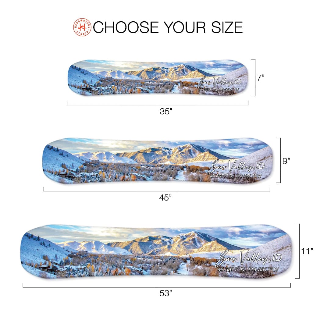 Sun Valley Snowboard Art Print on Wood  |  Snowboard Wall Décor | Idaho Skiing