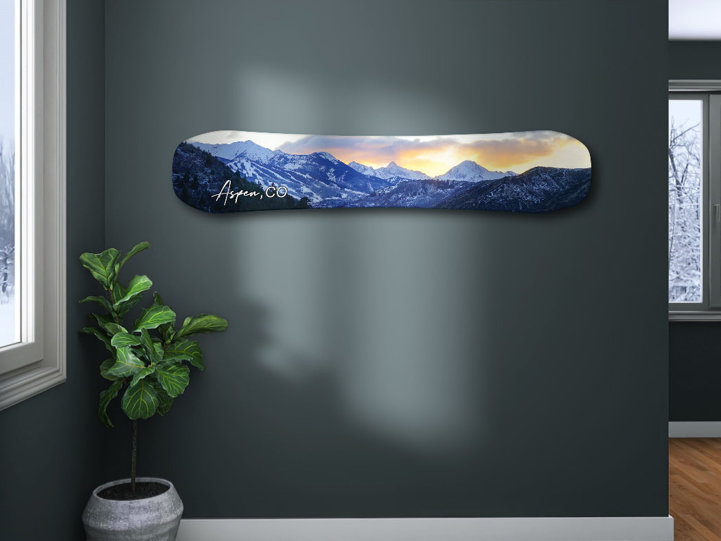 Snowboard Colorado Collection of Mountain Prints | Vail Aspen Telluride Boulder Breckenridge Copper Mountain | Snowboard Wall Décor