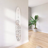 Seaside Surfboard Growth Chart Height Charts | Ocean Themed Nursery in White with Waves