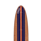 Surfboard Wall Décor Growth Chart Ocean Themed Nursery | Wood Grain with Navy Stripe