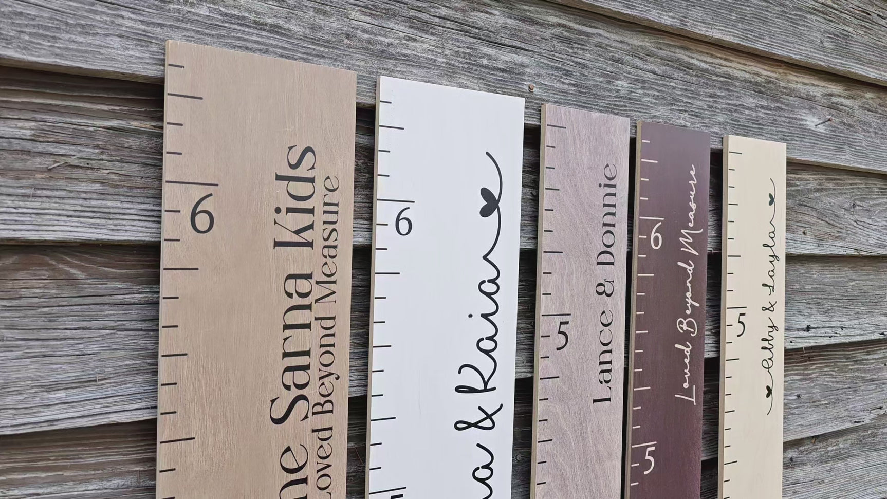 Farmhouse Boho Wooden Ruler Growth Chart VIDEO