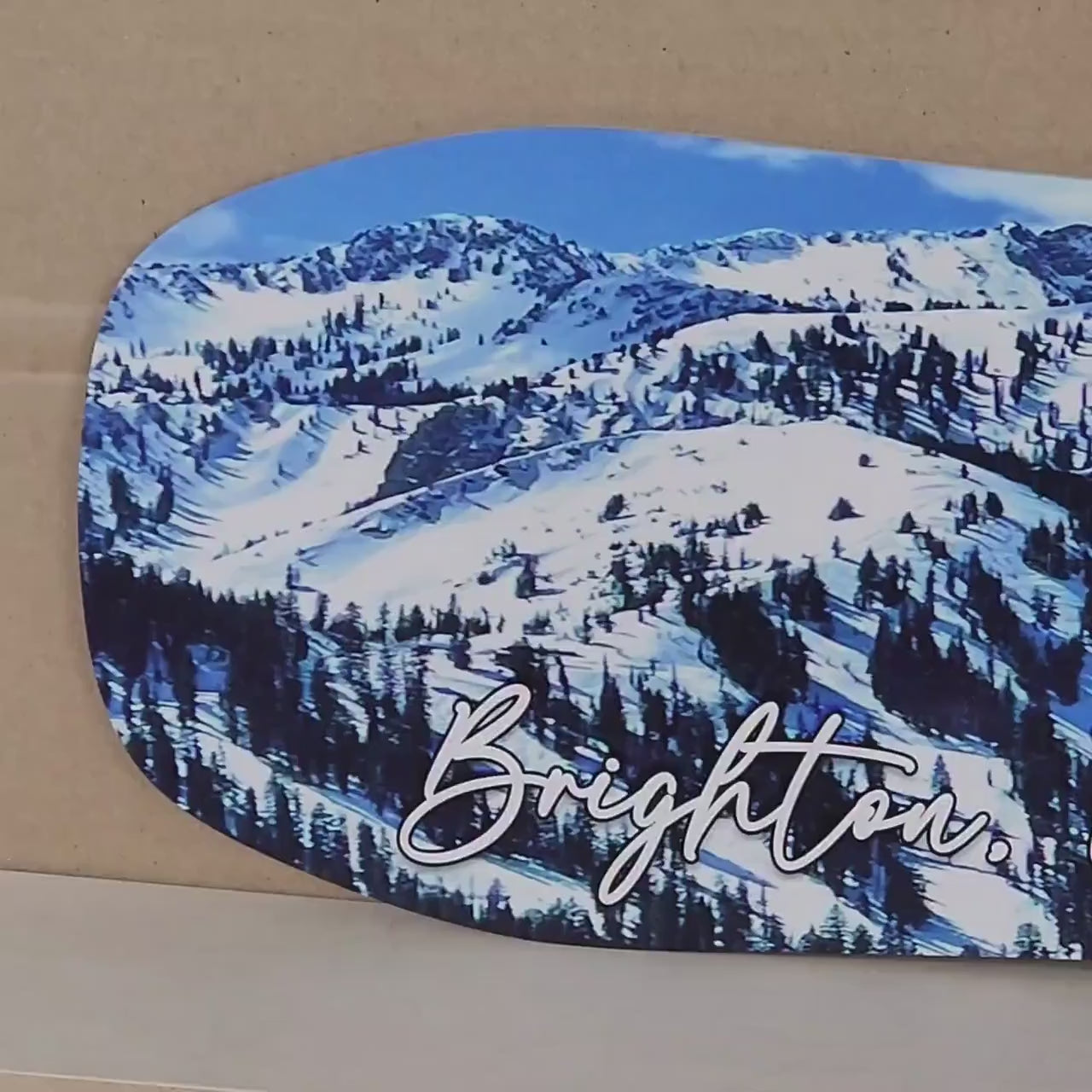 Brighton Utah Snowboard Art Print on Wood  |  Ski Decor | Housewarming Gift | Snowboard Wall Décor | Utah Skiing | Ski Condo Décor