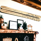 Mountain Family Established Sign - Personalized Wooden Ski Sign